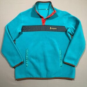 Cotopaxi Teca Fleece Pullover Sweatshirt T Snap Neck Gorpcore Blue Teal Mens XL